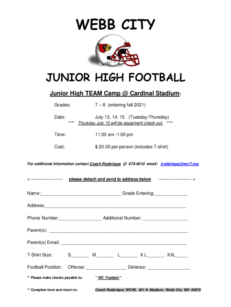 Fillable Online MSHSAA b City Junior High Sports and Activity