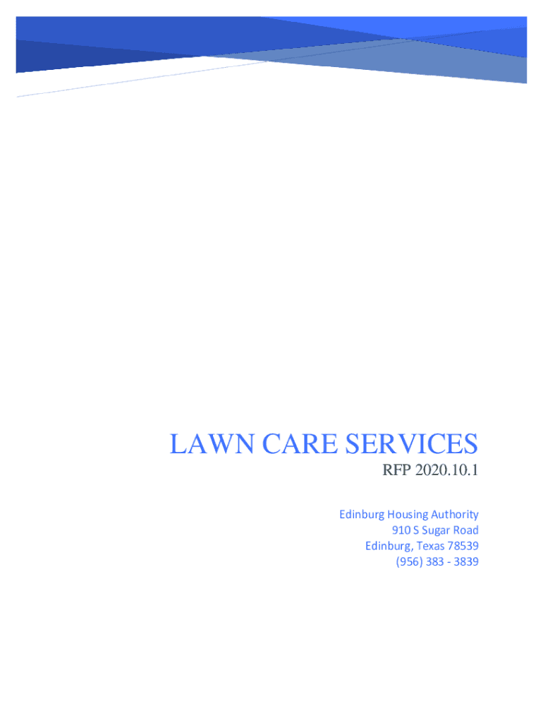 Fillable Online Lawn Care services Edinburg Housing Authority Fax