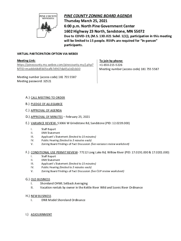 Fillable Online Land Use Planning and Zoning to Pine County