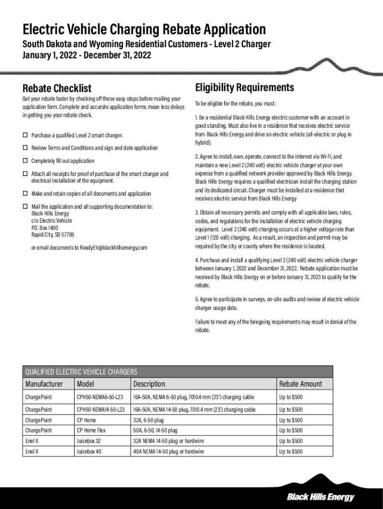 Fillable Online Electric Vehicle Charger Rebate Power Fax Email Print pdfFiller