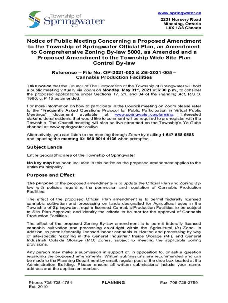 Fillable Online Official Plan Township of Springwater Fax Email Print pdfFiller
