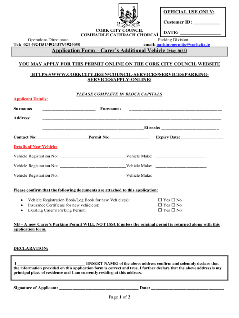 Fillable Online Apply Online Cork City Council Fax Email Print pdfFiller