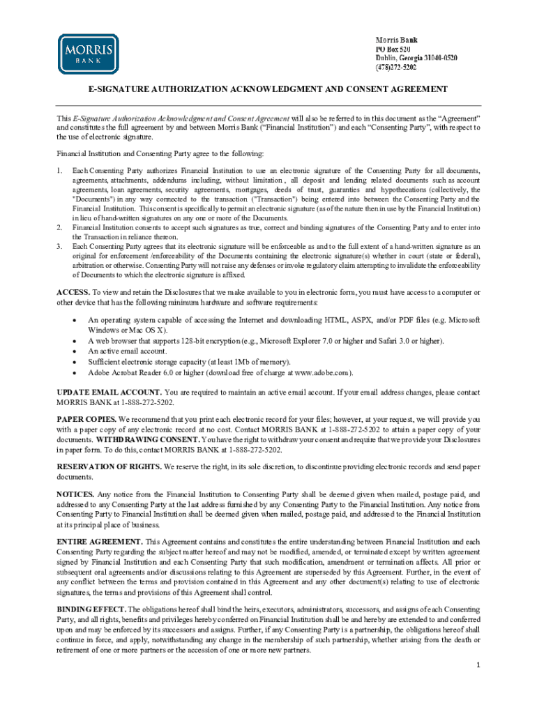 Fillable Online ESignatureConsentFormNotice.pdf Fax Email Print