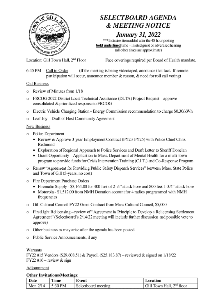Fillable Online Professional Memo Town of Gill, MA Fax Email Print