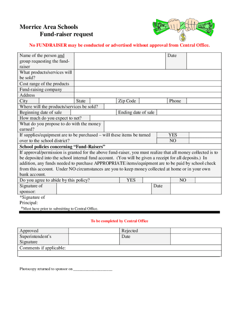 Fillable Online Morrice Area Schools Fundraiser request Fax Email