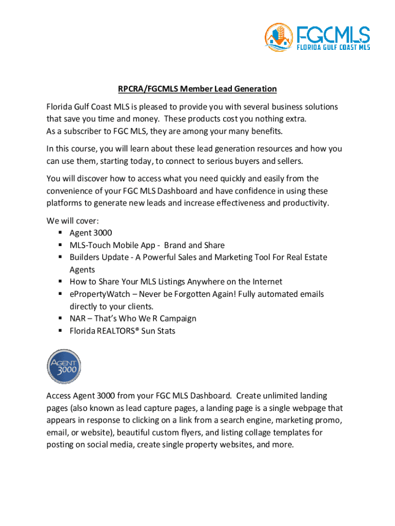 Fillable Online How Do Estate Agents Get Leads? Prospect Generator