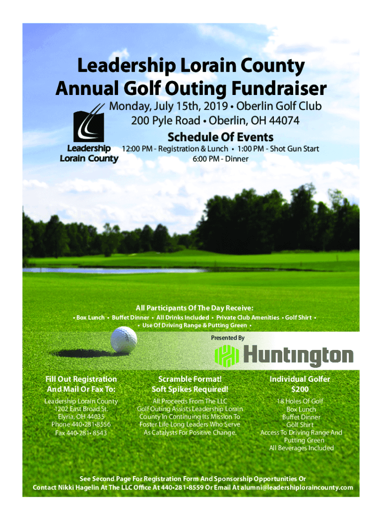 Fillable Online Oberlin Golf Club Co. Lorain County Chamber of