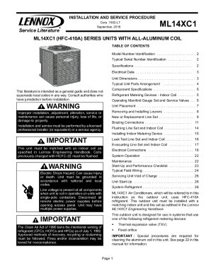 Fillable Online Lennox ML14XC1 Series Installation And Service