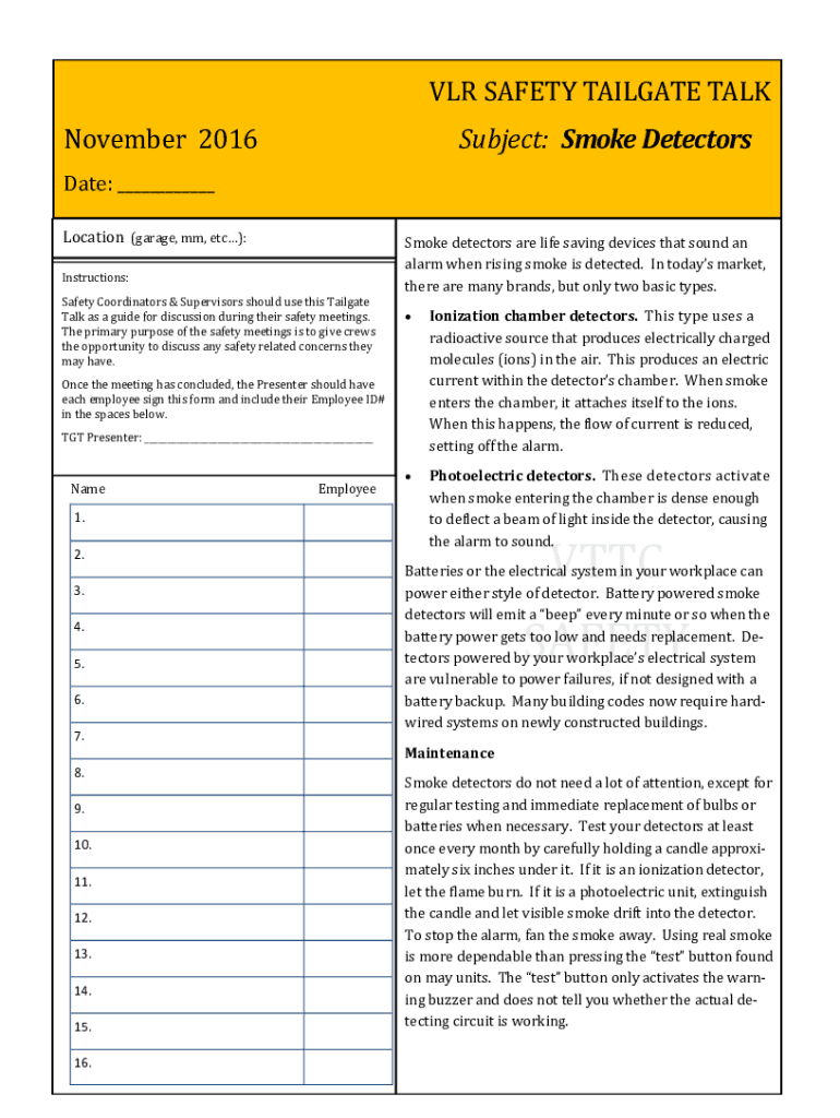 Fillable Online Toolbox Talks Manufacturing Safety Alliance of BC Fax