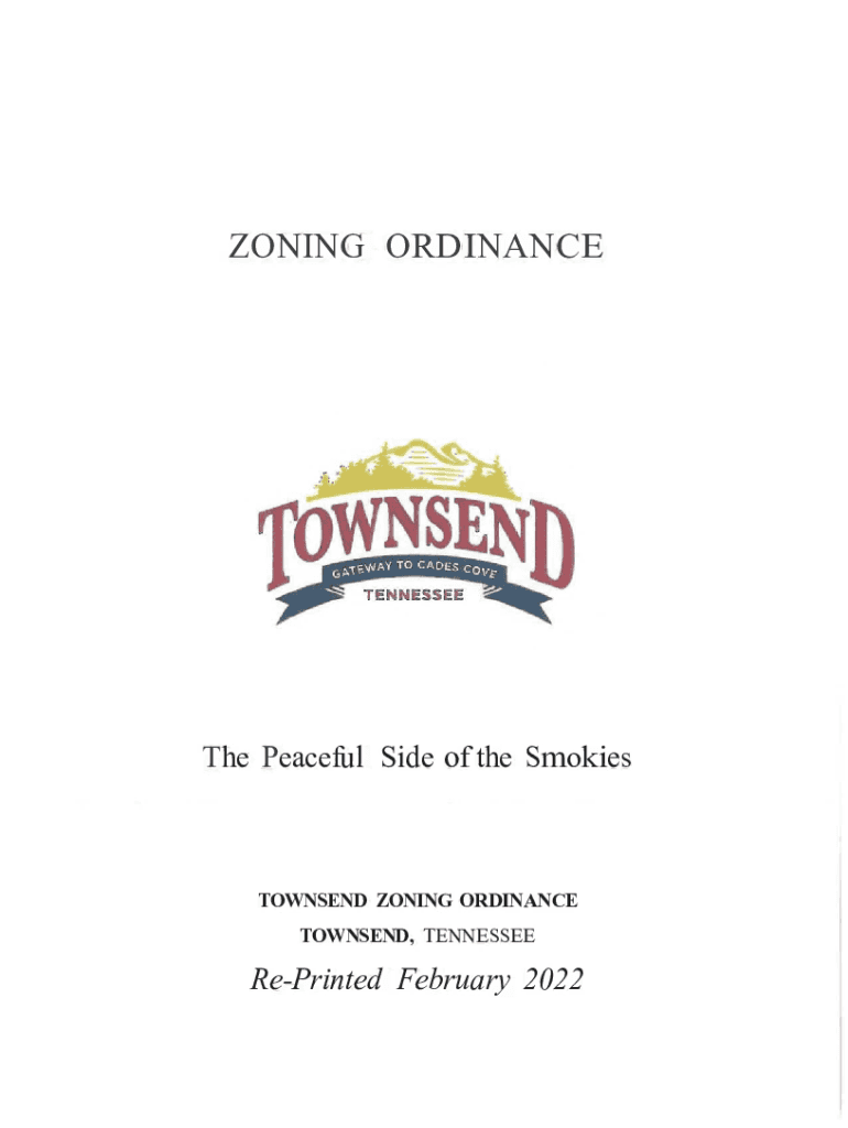 Fillable Online Zoning Ordinance City of Townsend, TN Fax Email Print
