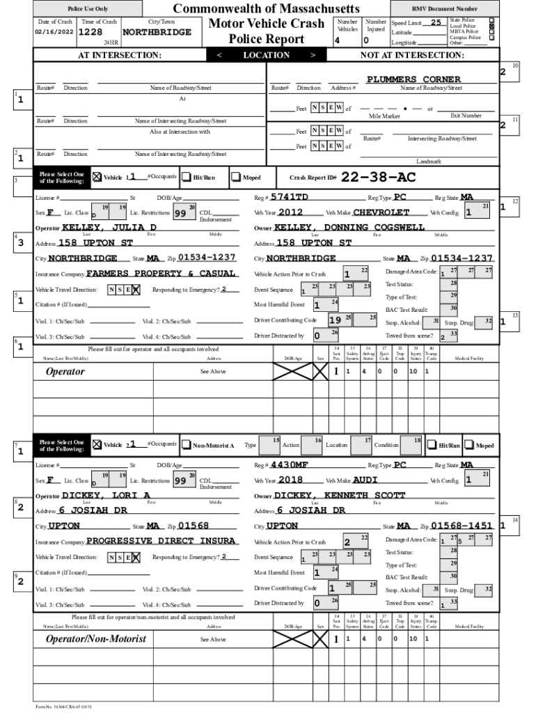Fillable Online 2238AC Northbridge Police Department Fax Email