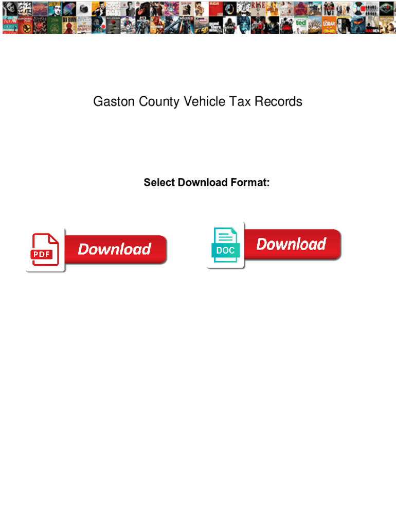 Fillable Online Gaston County Vehicle Tax Records. Gaston County