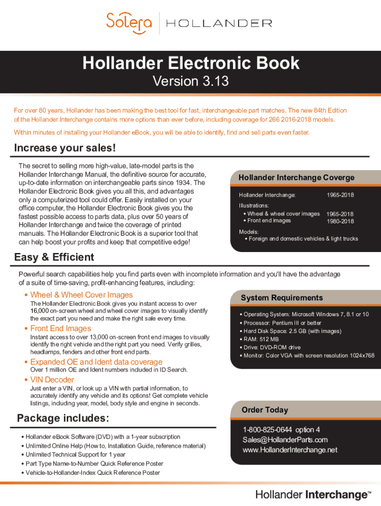 Fillable Online Hollander Electronic Book Fax Email Print pdfFiller