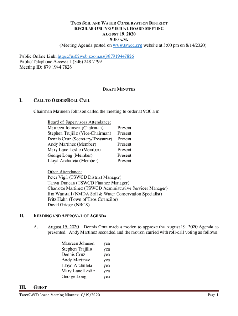 Fillable Online Taos Soil and Water Conservation District Taos SWCD