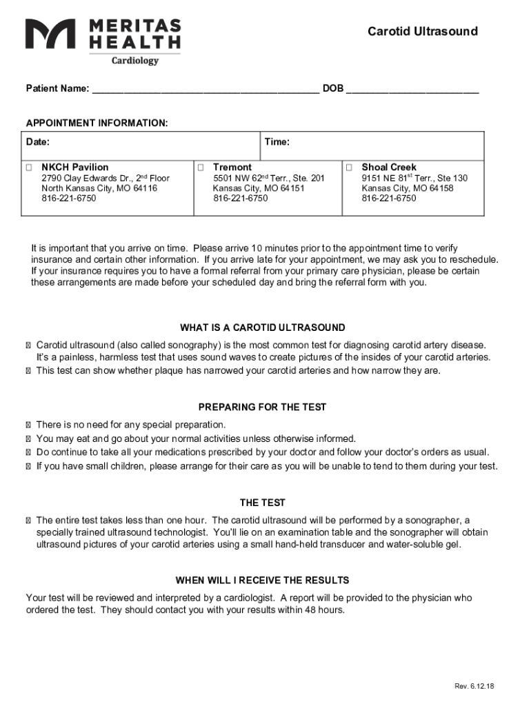 Fillable Online Diagnostic Imaging in Kansas City HCA Midwest Health