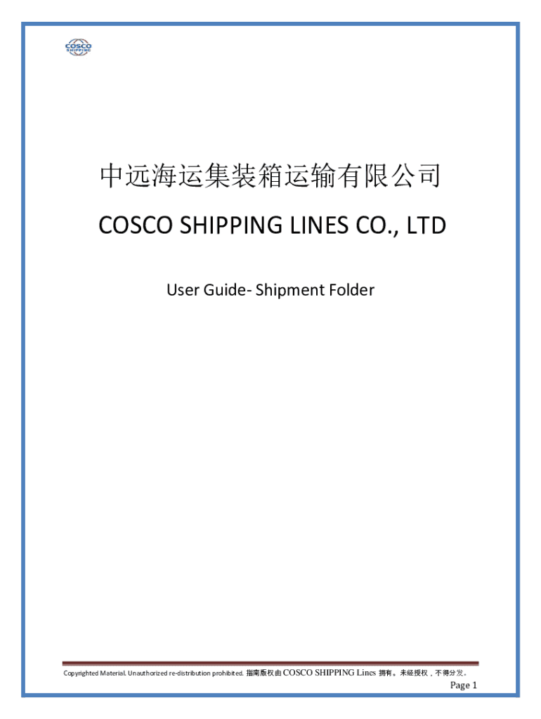 Fillable Online COSCO SHIPPING LINES CO Fax Email Print pdfFiller