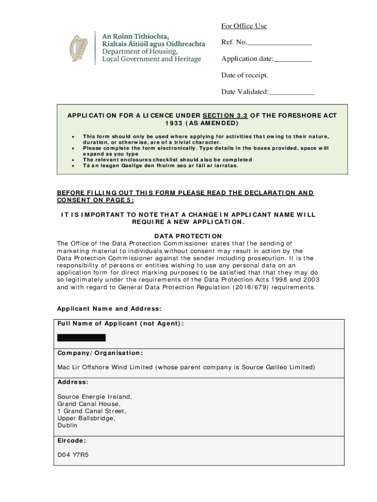 Fillable Online Waste Water Discharge Licence Application Form EPA.ie