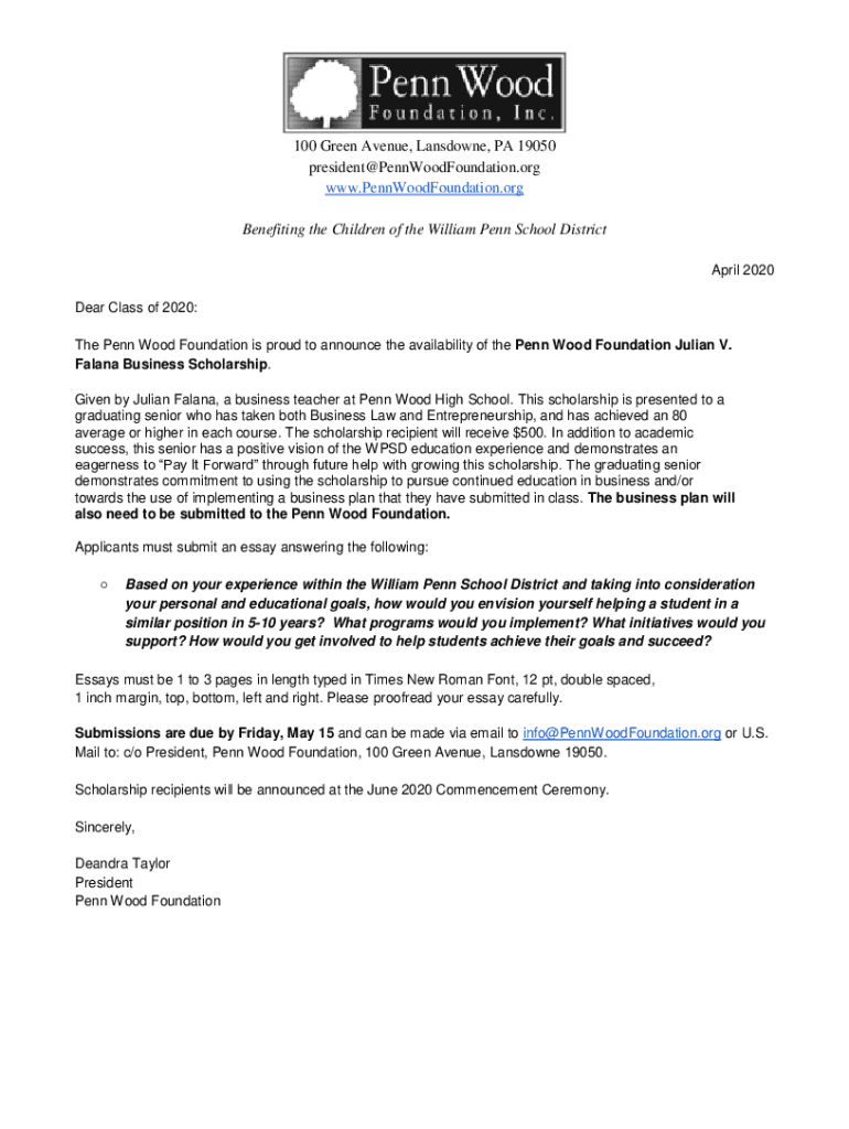 Fillable Online 100 Green Avenue, Lansdowne, PA 19050 president Fax