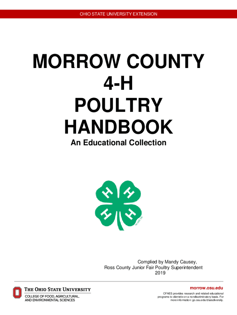 Fillable Online morrow osu MORROW COUNTY 4H POULTRY HANDBOOK Fax Email