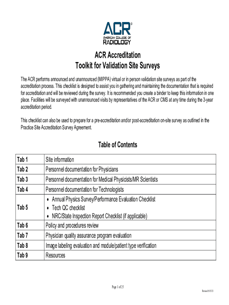 Fillable Online ACR Inspections AAPM Fax Email Print pdfFiller