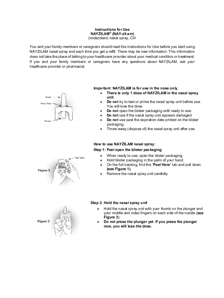 Fillable Online How to Use and How to Give NAYZILAM () nasal Fax