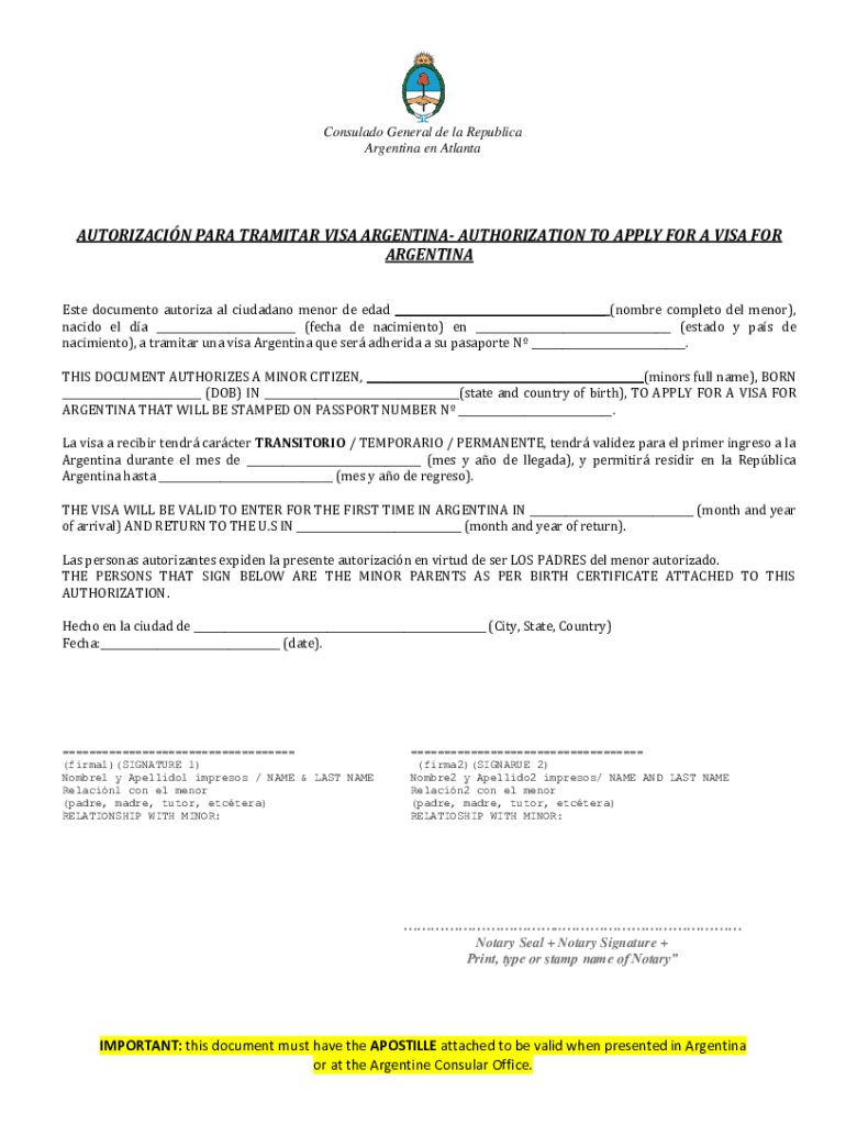 Completable En línea Argentina Visa Application, Requirements and