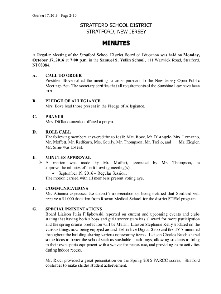 Fillable Online Stratford District Secondary School Fax Email Print