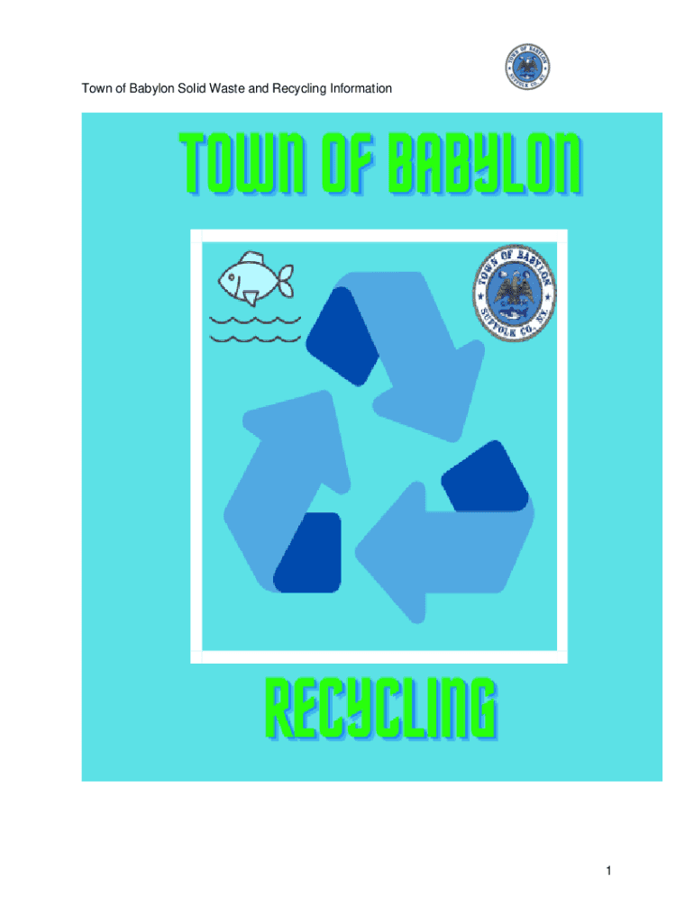 Fillable Online Town of Babylon Solid Waste and Recycling Information 1