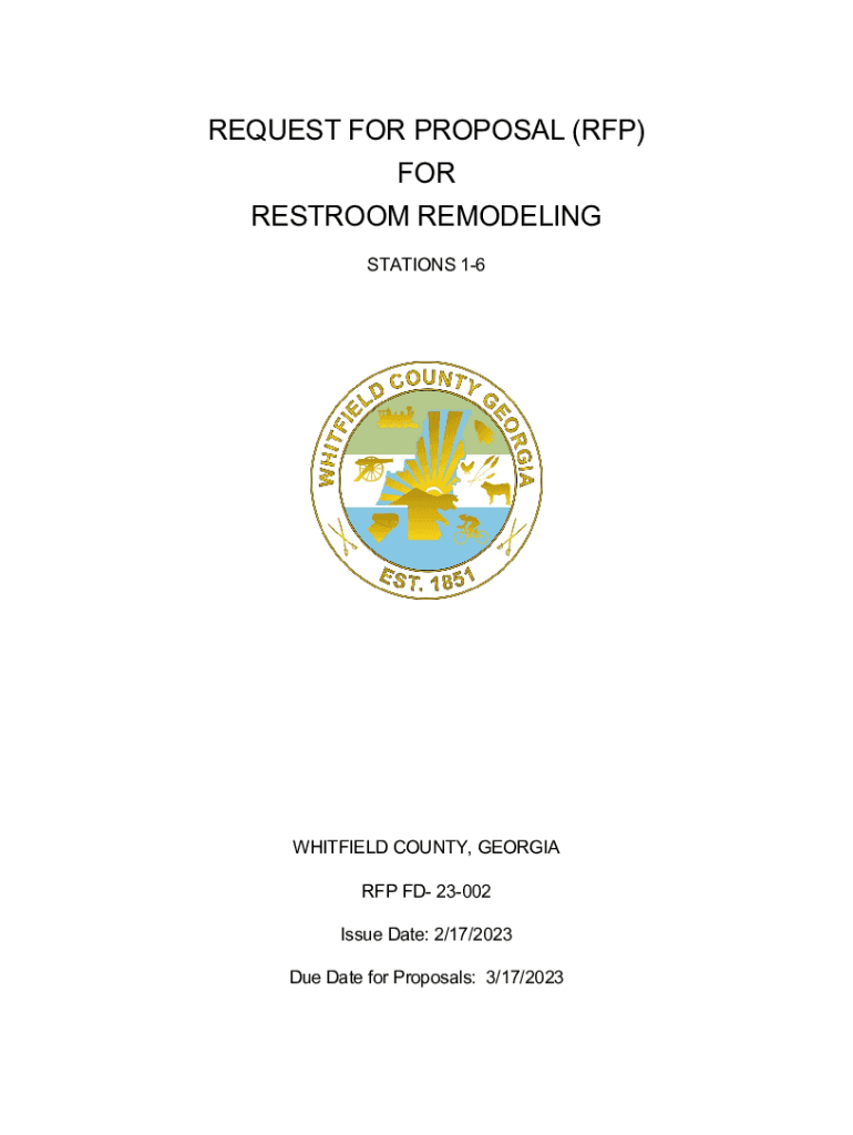 Fillable Online REQUEST FOR PROPOSAL (RFP) FOR RESTROOM REMODELING Fax Email Print pdfFiller