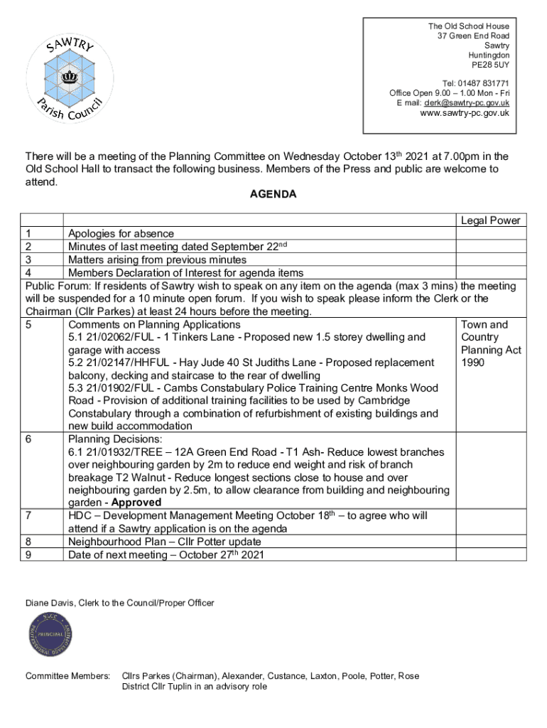 Fillable Online House Prices in Green End Road, Sawtry, Huntingdon