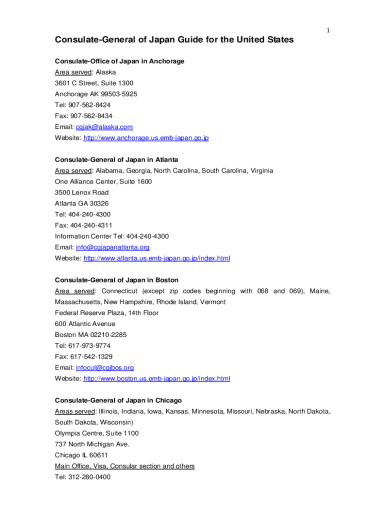 Fillable Online Temple Law Japanese Consulates in the United States