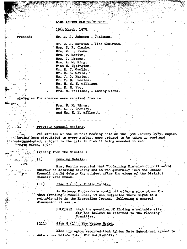 Fillable Online Hrs. M. H. Evans. N. H. Yeo. 3. Long Ashton Parish