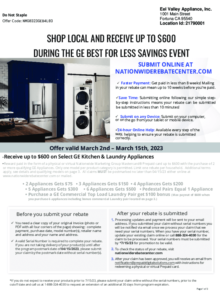 Fillable Online Eel Valley Appliance, Inc Fax Email Print pdfFiller