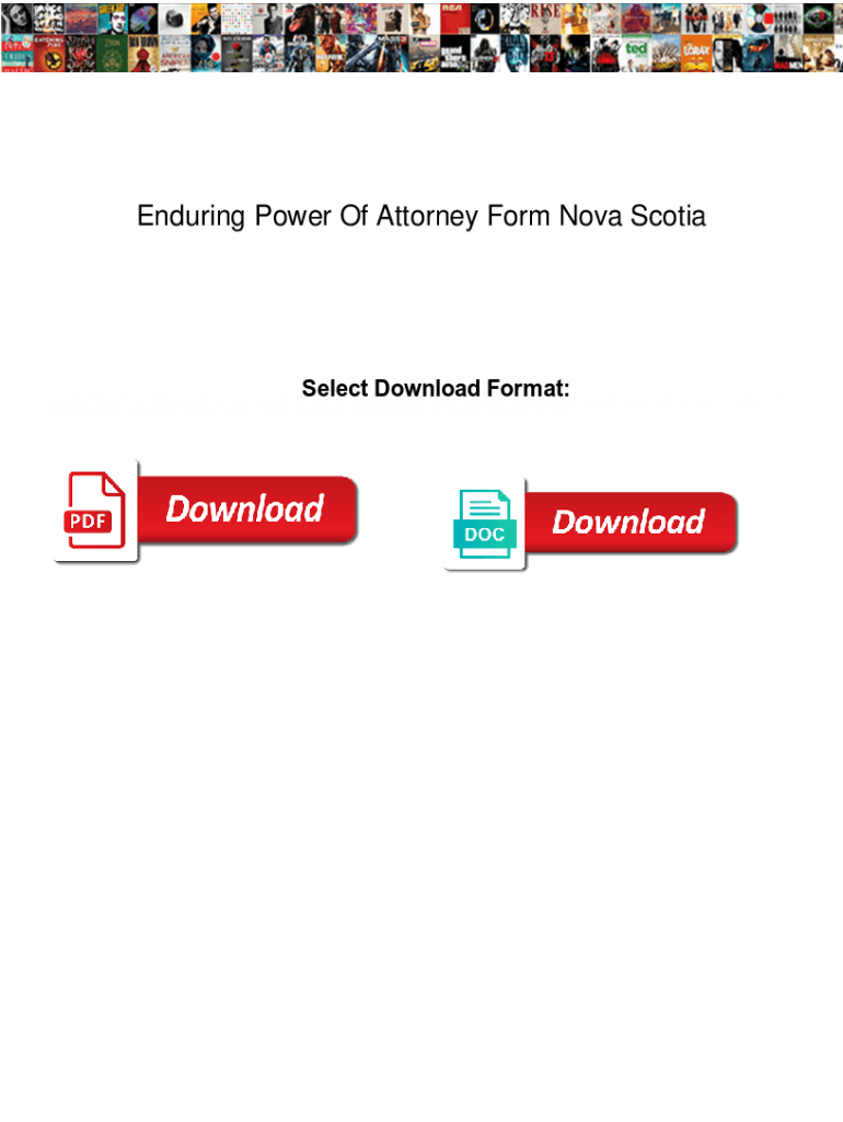 Fillable Online Enduring Power Of Attorney Form Nova Scotia. Enduring