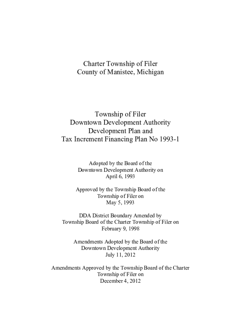 Fillable Online Canton DDA Tax Increment Financing and Development Plan