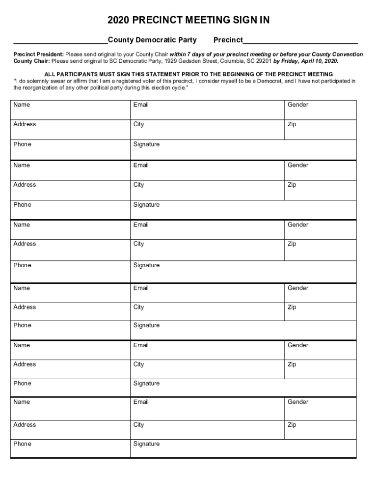 Fillable Online County and Precinct Chair Candidate Filing Fax Email Print pdfFiller