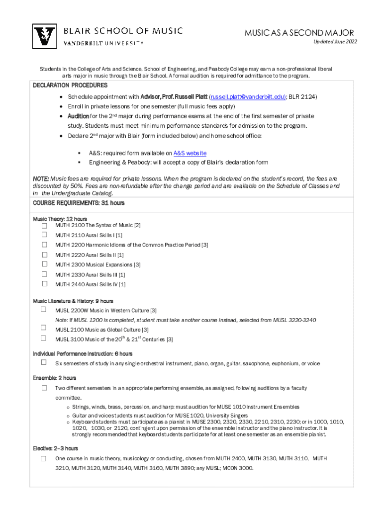 Fillable Online blair vanderbilt College of Arts and Science to revamp