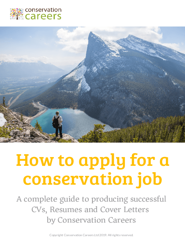 Fillable Online How to Apply for a Conservation Job The 10step Guide Fax Email Print pdfFiller