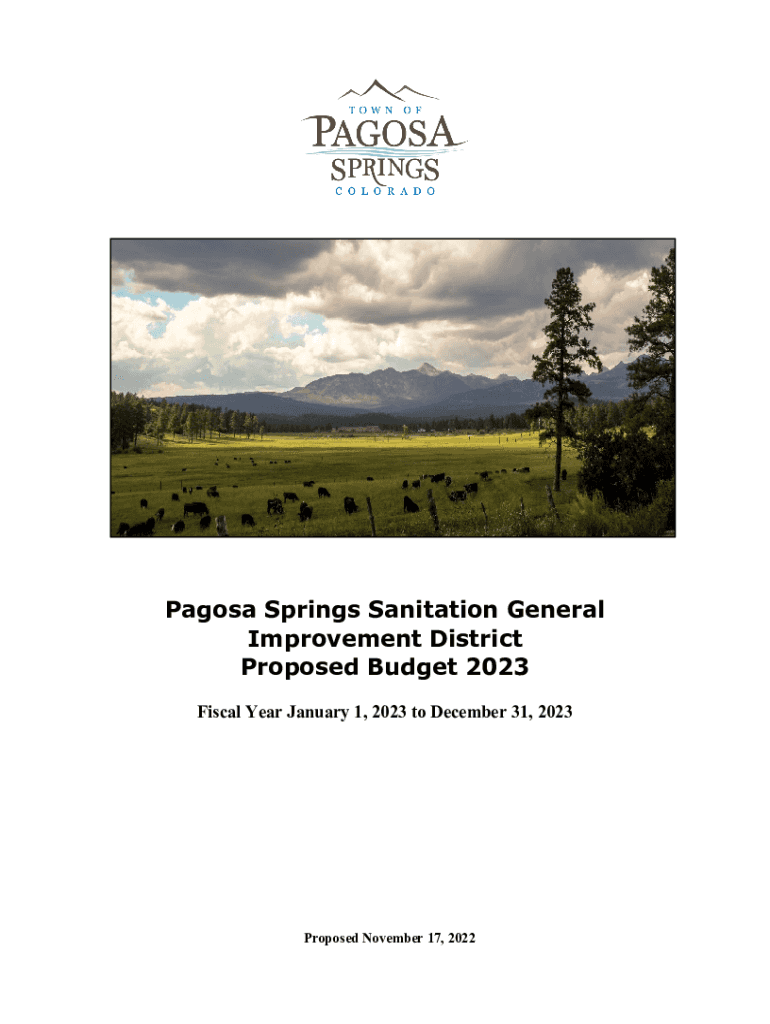 Fillable Online Pagosa Area Water & Sanitation District approves budget Fax Email Print