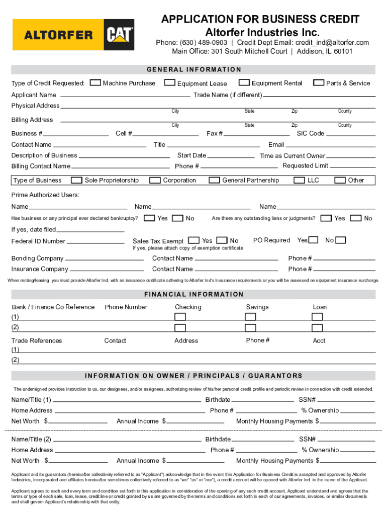 Fillable Online Financing CAT Equipment Trailer, Excavator, Skid Steer