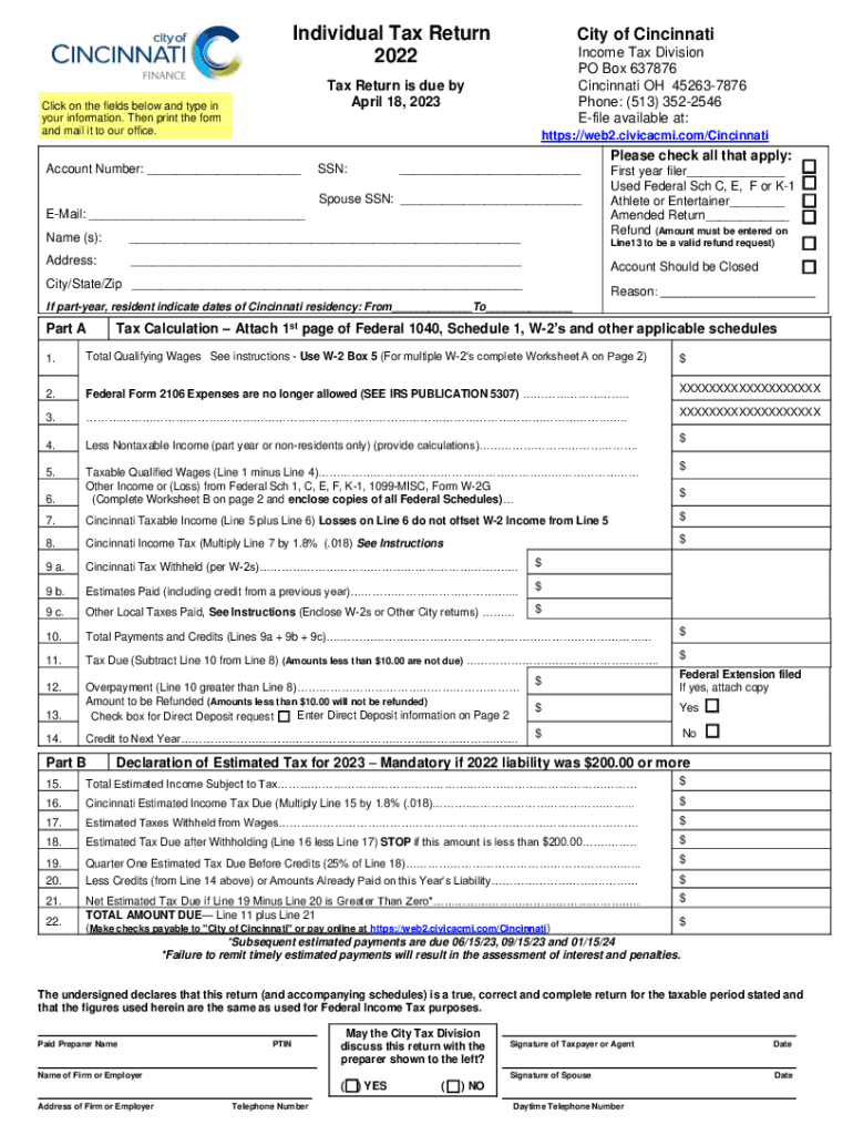 City of cincinnati tax forms Fill out & sign online DocHub