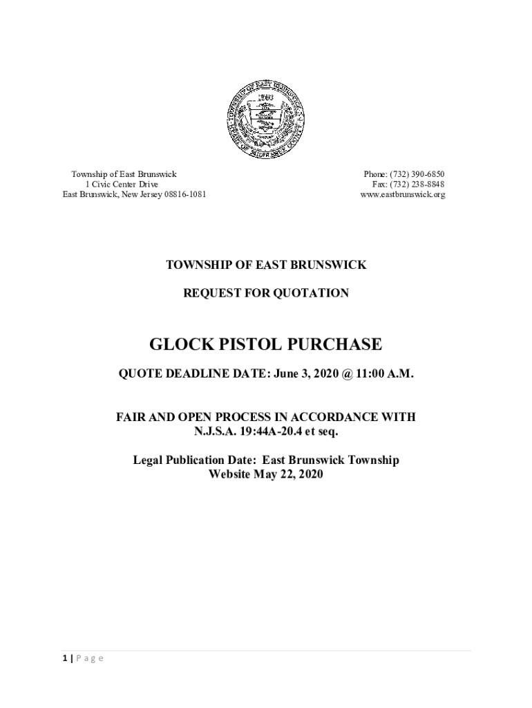 Fillable Online Township of East Brunswick (About) Fax Email Print