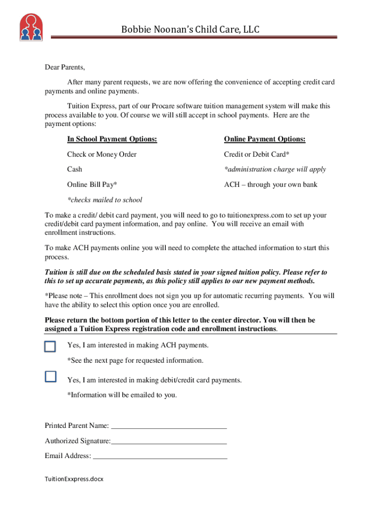 Fillable Online Frequently Asked Questions Bobbie Noonan's Child Care