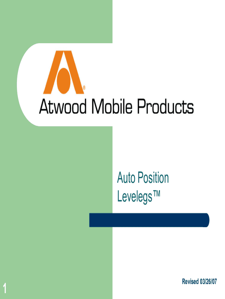 Fillable Online Atwood Levelegs Manual Fill Online, Printable