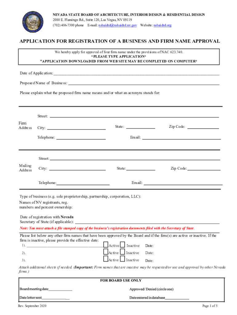 Fillable Online Real Estate Division Forms State of Nevada Fax Email