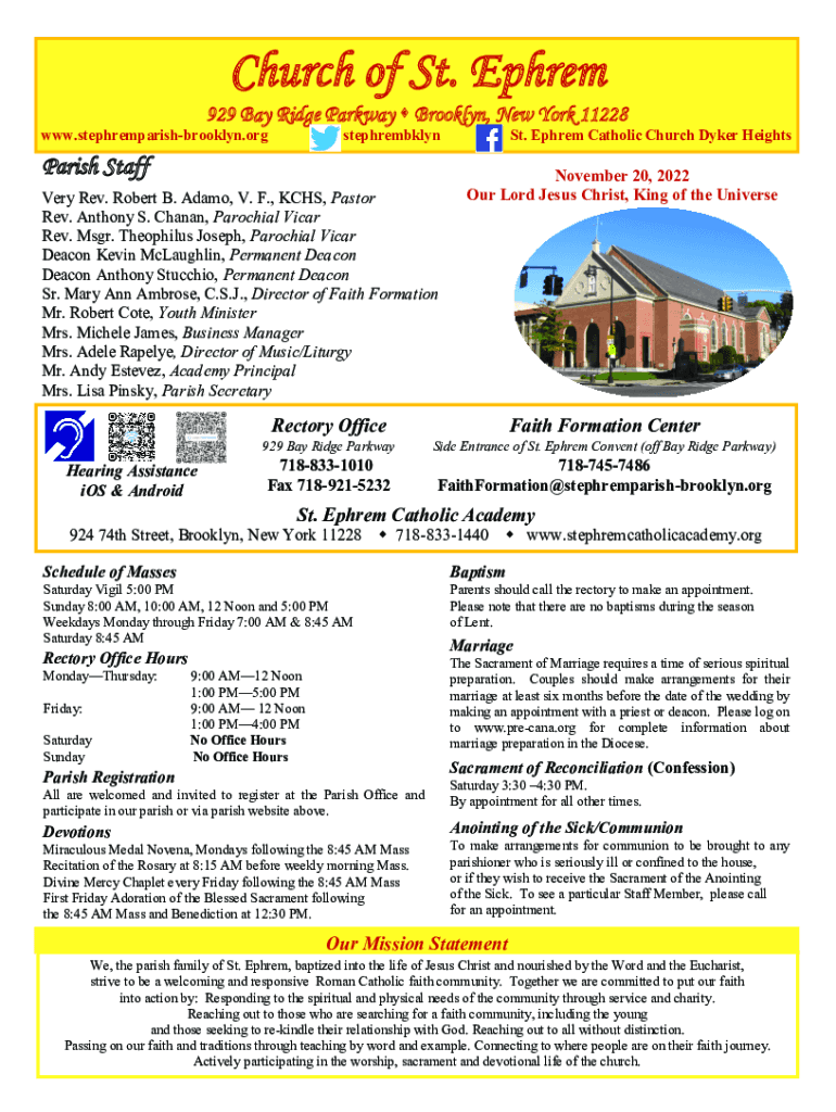 Fillable Online Contact St. Ephrem Parish Fax Email Print pdfFiller