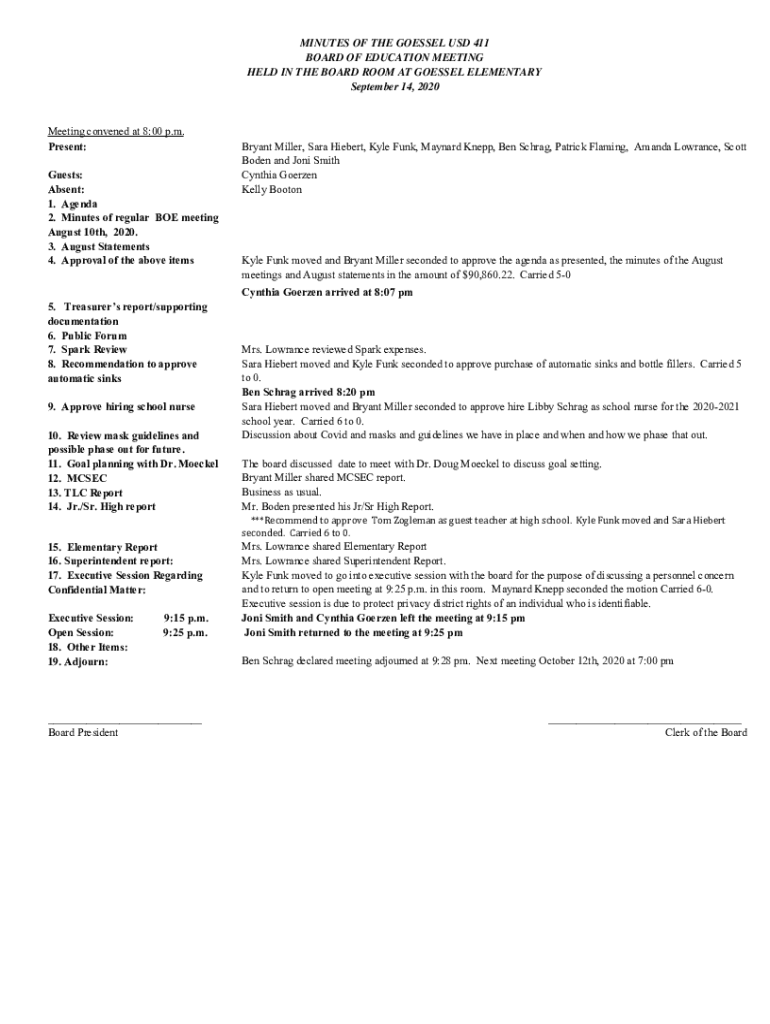 Fillable Online Goessel USD 411 GES Mission Statement Fax Email Print