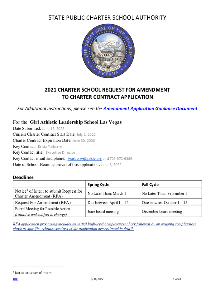 Fillable Online CHARTER SCHOOL GUIDELINES AND APPLICATION Fax Email