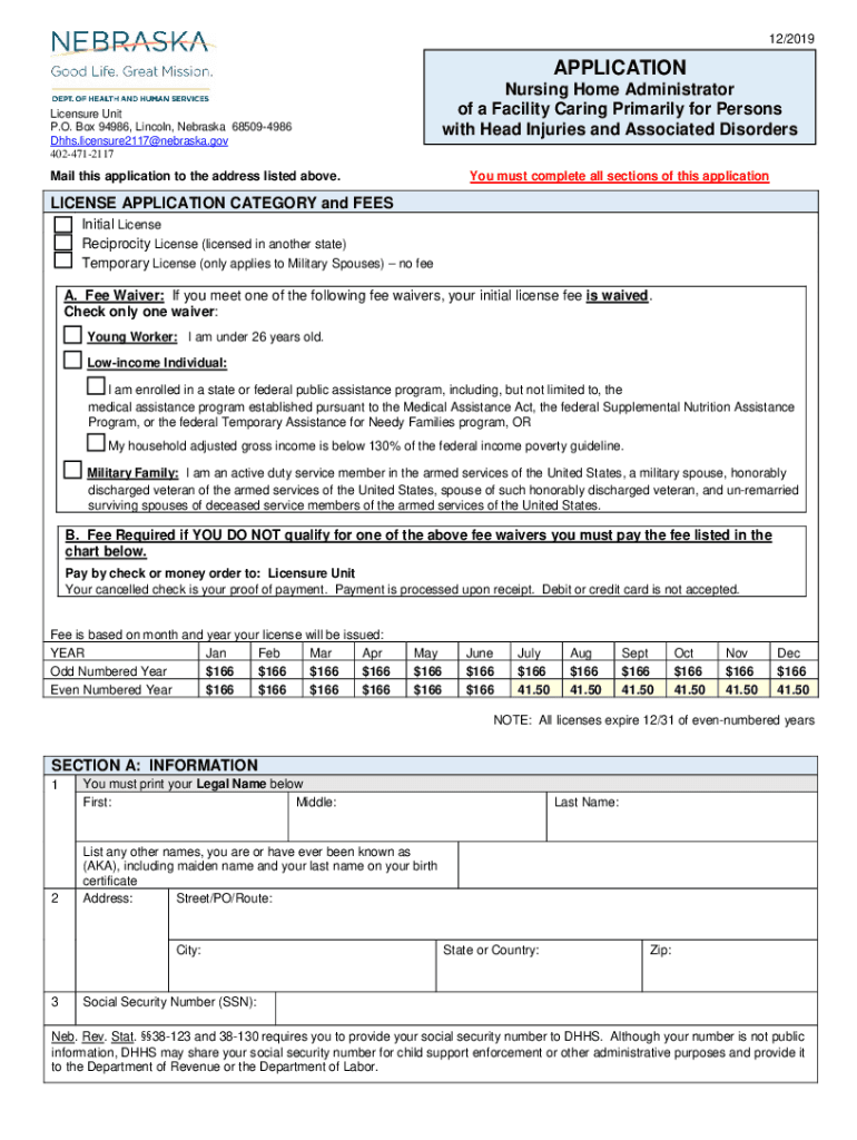 Fillable Online dhhs ne Application Information DHHS Nebraska.gov