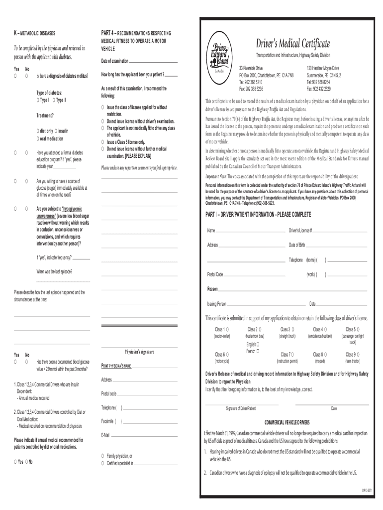 Fillable Online Driver's Medical Certificate Fax Email Print pdfFiller